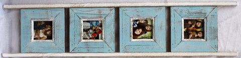 SN 298 Light Blue //  Ladder Style 4 Picture Frame (4x4)