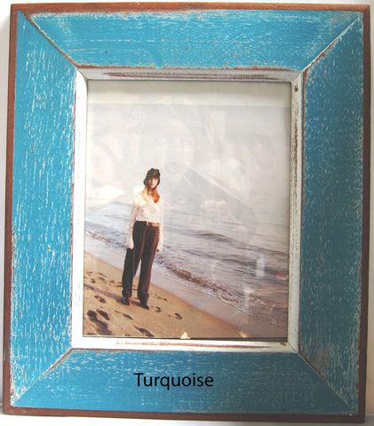 HN006 Turquoise // Single Bordered Picture Frame (8x10)