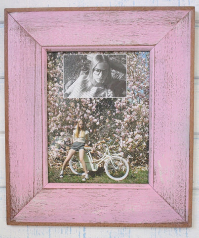 HN006 PINK // Single Bordered Picture Frame (8x10)