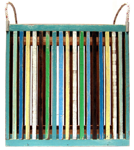 FN004 // Recycled Wood Magazine Rack with Rope Holders