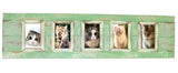 SN 301 SATIN BLUE GREEN // 5 picture recycled wood photo frame (4 x 6)