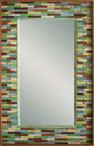 SN257 // Boat Wood Jigsaw Multicolor Mirror