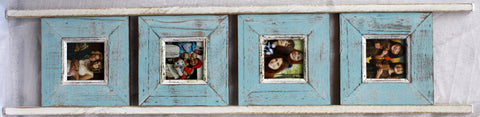 SN 298 Light Blue //  Ladder Style 4 Picture Frame (4x4)