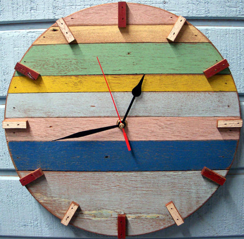 SN 347 // Spree Recycled Boat Wood Beach House Clock