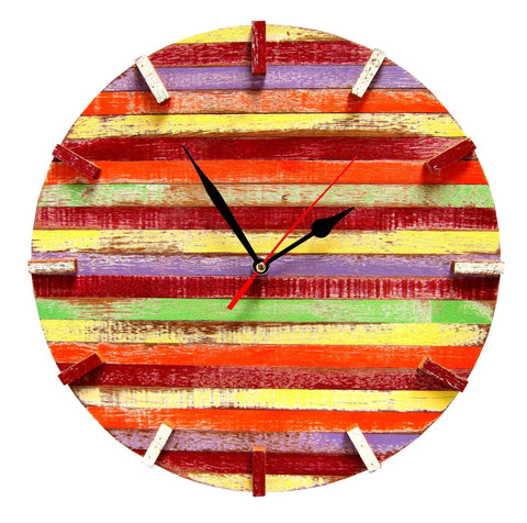 SN 347 // Skittles Recycled Boat Wood Beach House Clock (New Release!!)