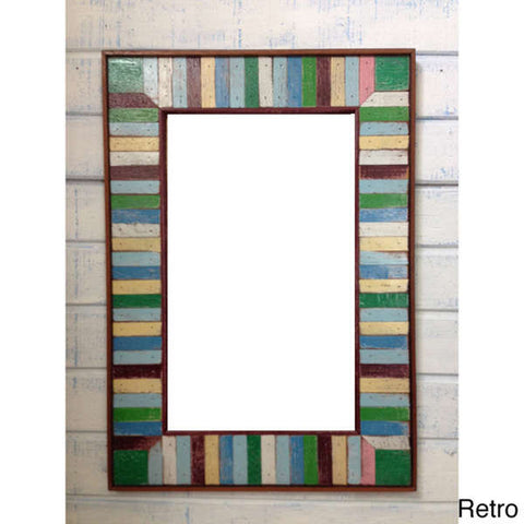 HN 048 // Retro Boat Wood Multicolor Mirror